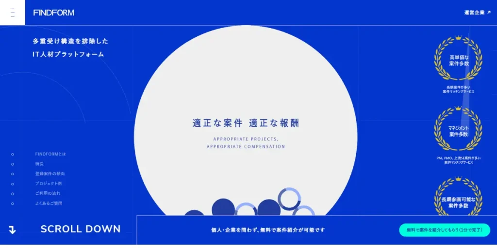 FINDFOMRのウェブサイト画像